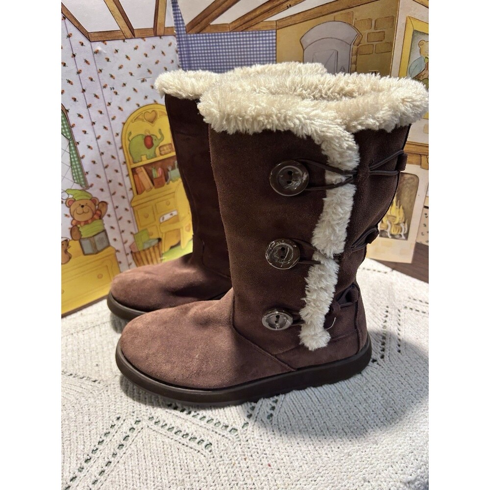 Skechers Australia Women's Size 6 Chocolate Brown Suede Faux Fur Winter Boots